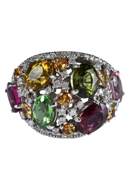14k Gold Tourmaline and Diamond Ring
