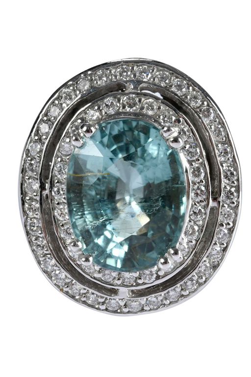 14k Gold Tourmaline and Diamond Ring
