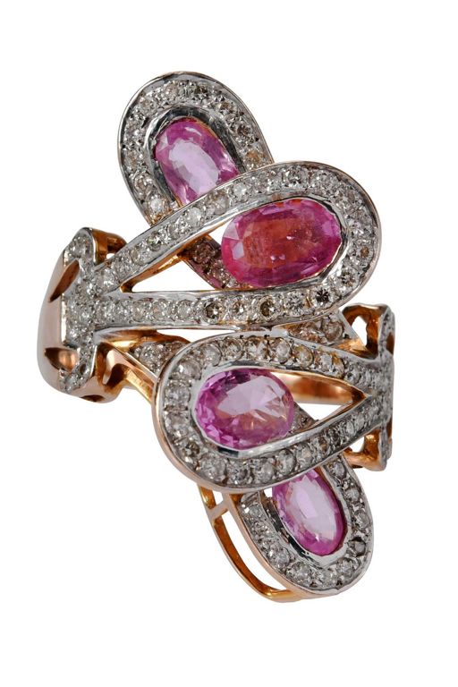 14k Gold Sapphire and Diamond Ring