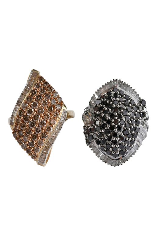Two 10k Gold Diamond Rings