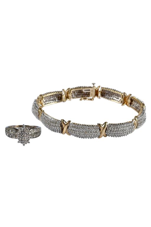 10k Gold Diamond Jewelry Set