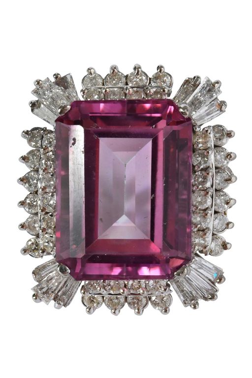 14k Gold Tourmaline and Diamond Pendant
