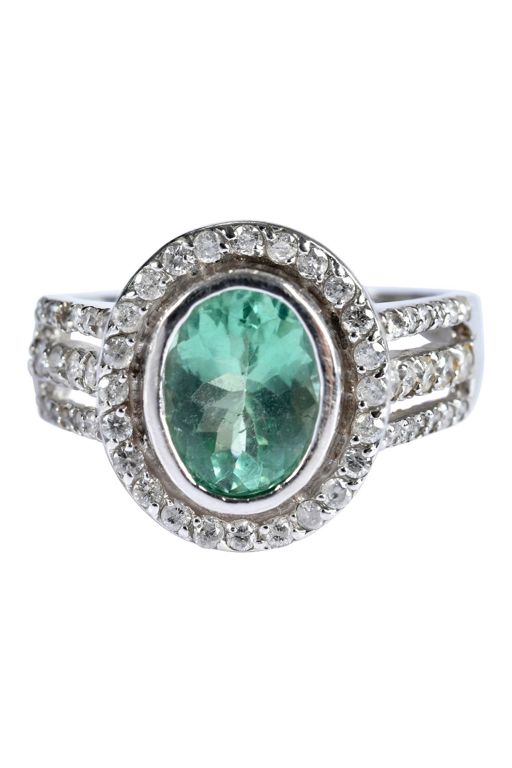 14k Gold Tourmaline and Diamond Ring