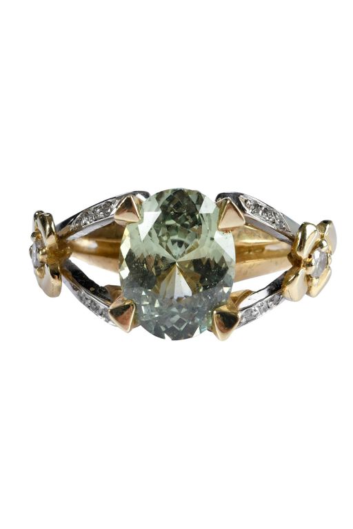 14k Gold Sapphire and Diamond Ring