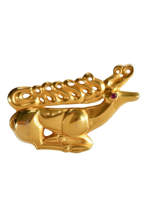 14k Gold Ruby Brooch