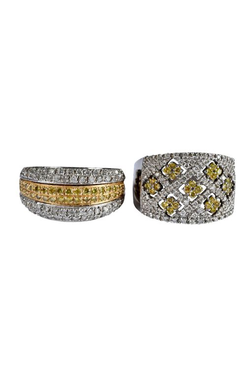 Two 14k Gold Diamond Rings