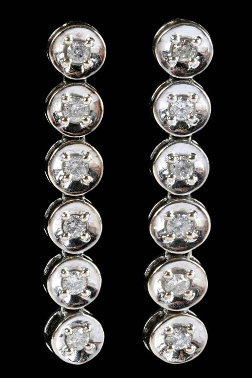 Pair of 14k Gold Diamond Earrings