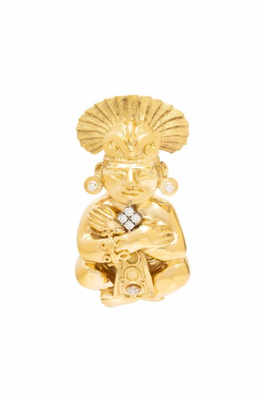 18k and 14k Yellow Gold Diamond Pendant/Brooch