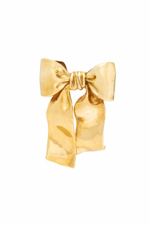 18k Yellow Gold Bow Brooch