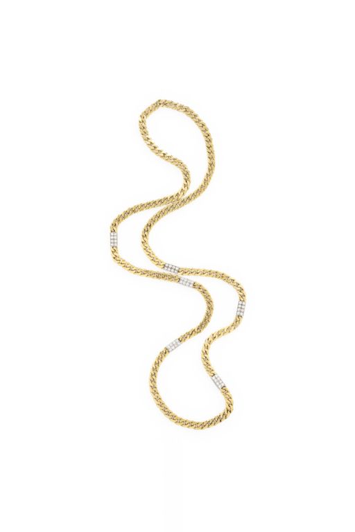 18k and 14k Gold Diamond Chain Necklace