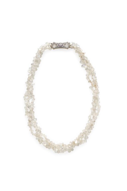 Platinum and Yellow Gold Multi-Gem Bead Necklace