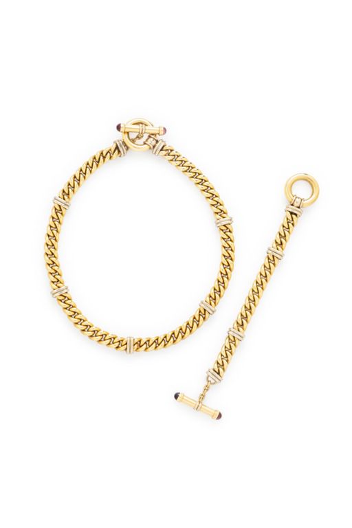 18k Two-Tone Gold Tourmaline Jewelry Set