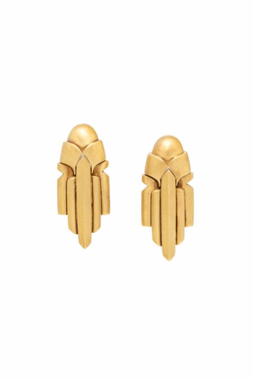 18k Yellow Gold Geometric Earrings