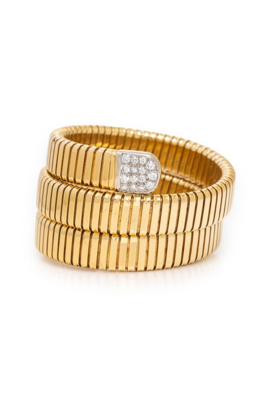 18k Yellow and White Gold Diamond Tubogas Bracelet