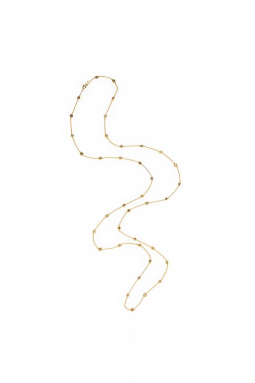 18k Yellow Gold Diamond Station Chain Necklace