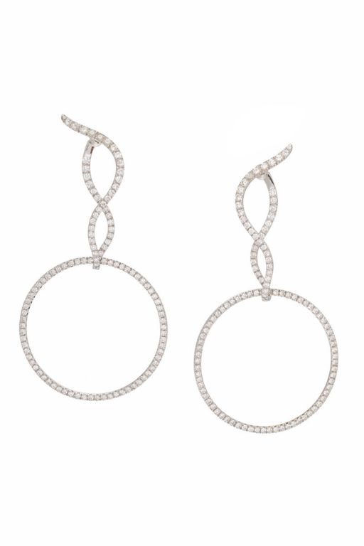 18k White Gold Diamond Convertible Earrings