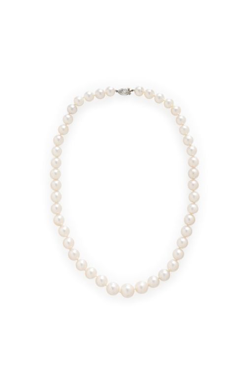 Platinum Pearl and Diamond Necklace