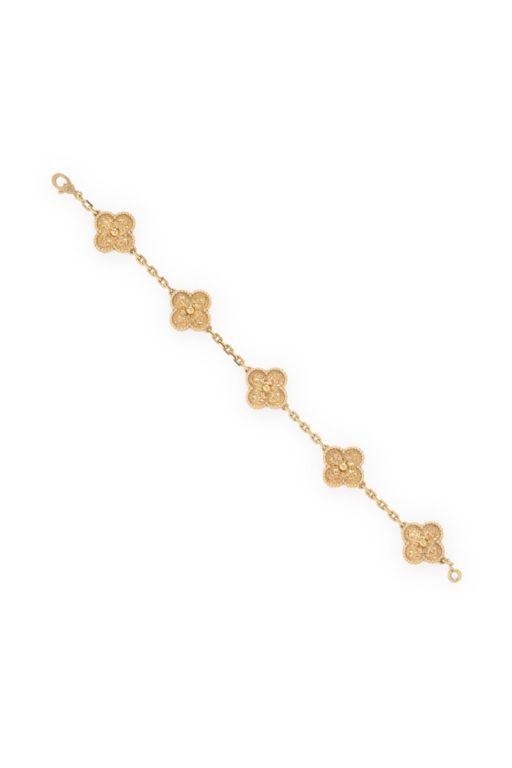 18k Yellow Gold Quatrefoil Chain Bracelet