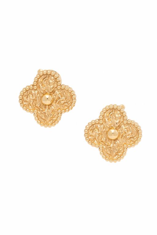18k Yellow Gold Quatrefoil Earrings