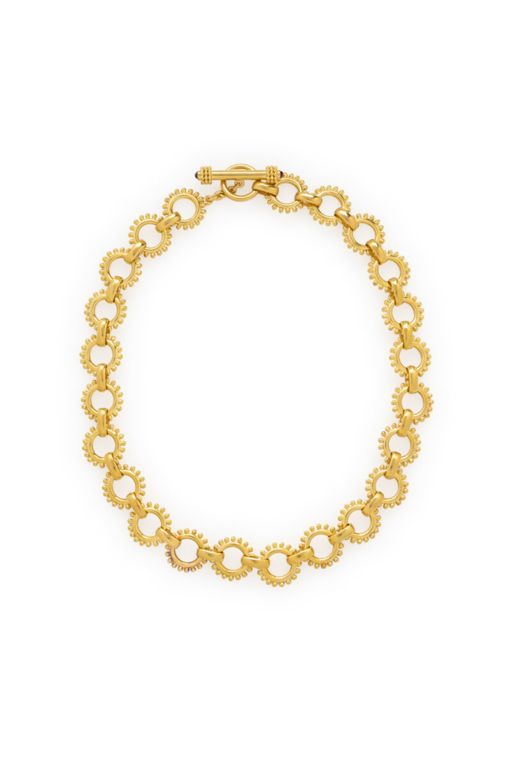 18k Yellow Gold Ruby Chain Necklace