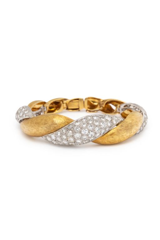 18k Yellow and White Gold Diamond Bracelet