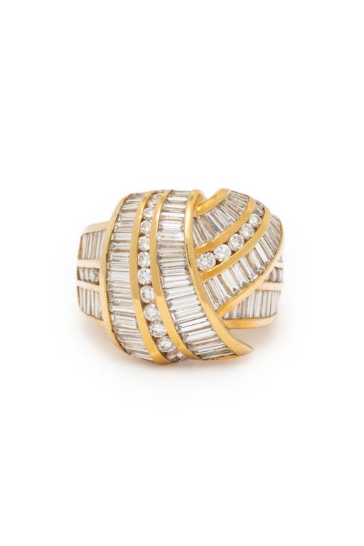 18k Yellow Gold Diamond Knot Ring