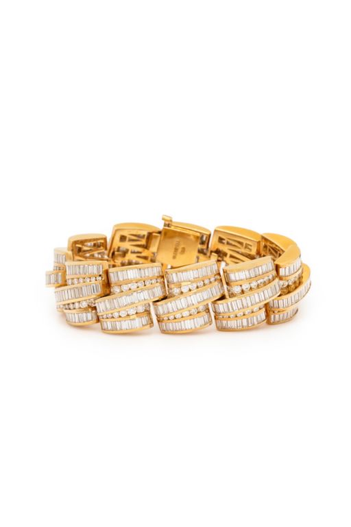 18k Yellow Gold Diamond Link Bracelet