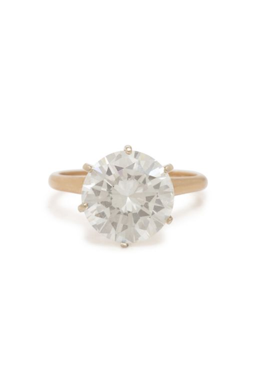 14k Yellow Gold Diamond Solitaire Ring