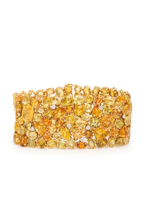 18k Yellow Gold Sapphire and Diamond Bracelet