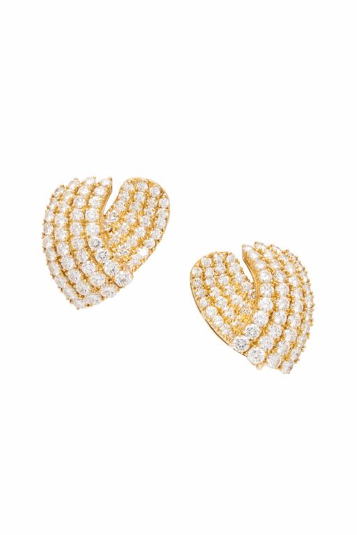 18k Yellow Gold Diamond Earrings