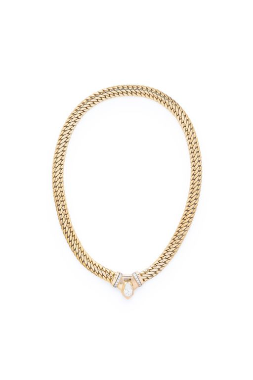 14k Yellow Gold Diamond Pendant Necklace