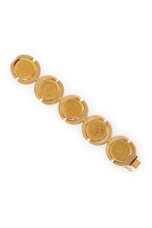 18k Yellow Gold Coin Bracelet