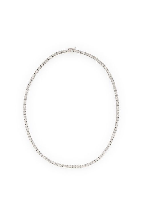 14k White Gold Diamond Line Necklace