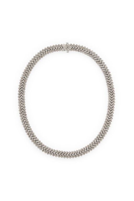 14k White Gold Diamond Necklace