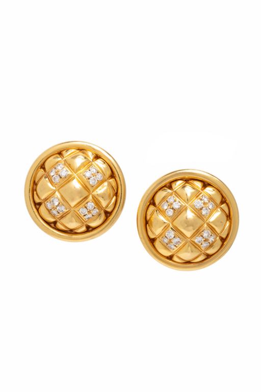 18k Yellow Gold Diamond Earrings