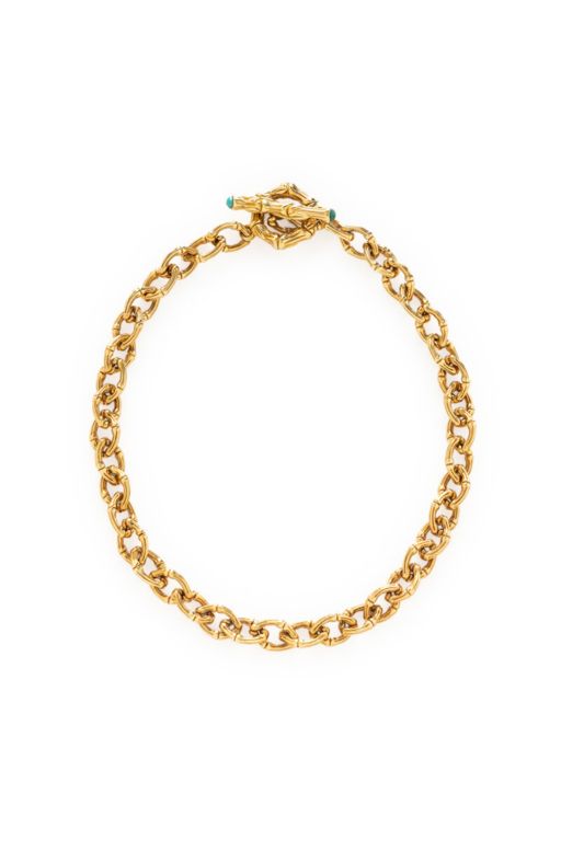 18k Yellow Gold Hardstone Chain Necklace