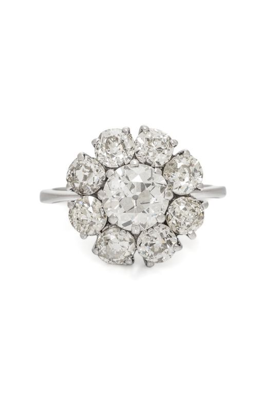 18k White Gold Diamond Halo Ring