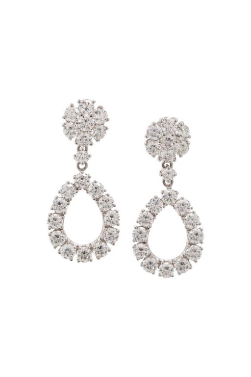 18k White Gold Diamond Pendant Earrings