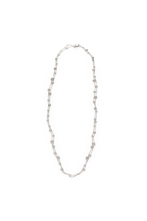18k White Gold Diamond Bead Necklace