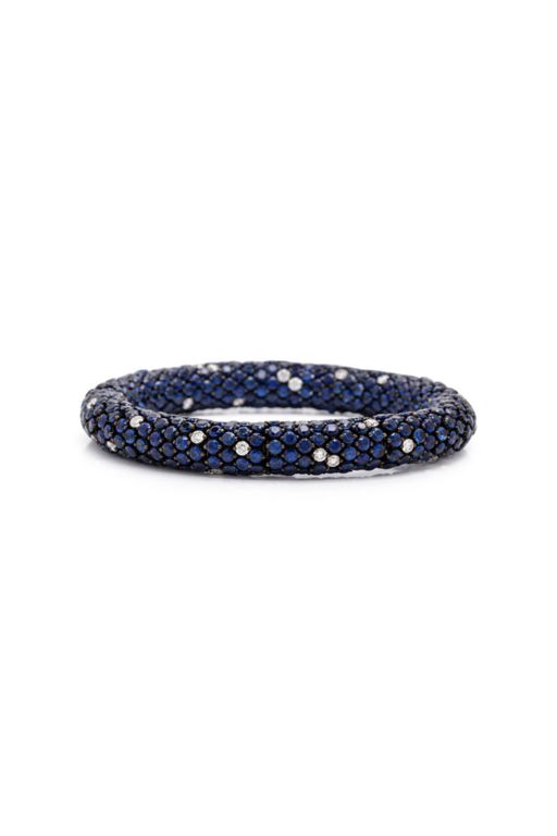 18k Blackened Gold Sapphire and Diamond Bracelet
