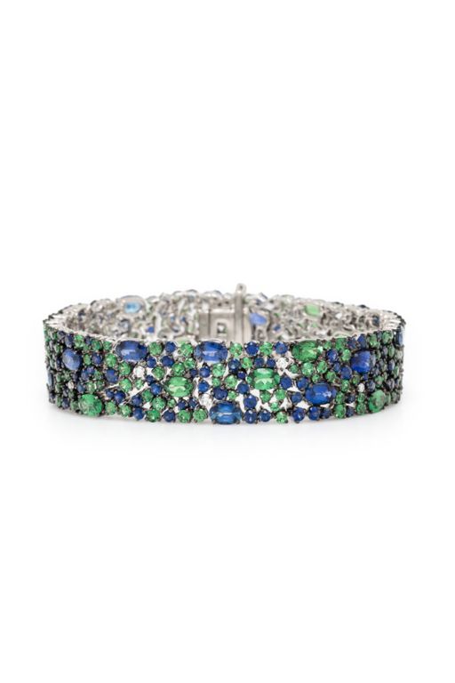 18k White and Blackened Gold Multi-Gem Bracelet