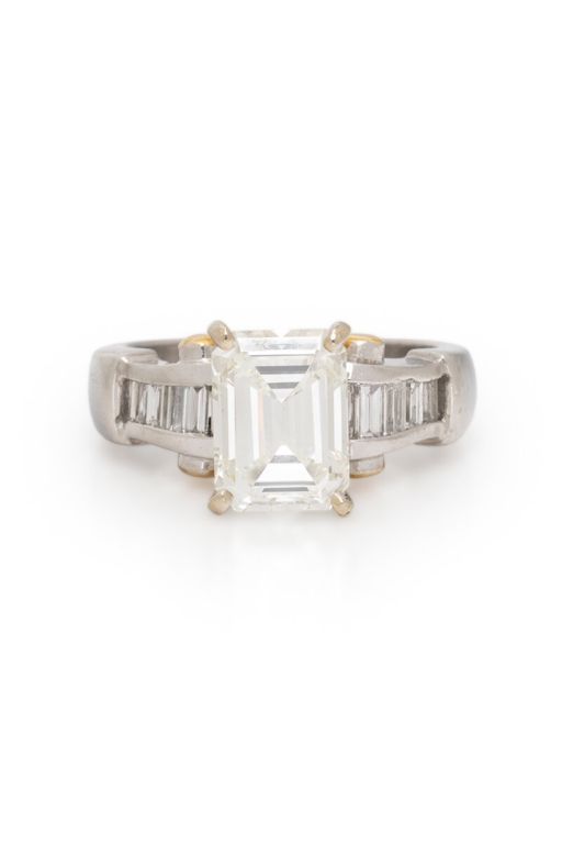 Platinum and 14k Two-Tone Gold Diamond Ring