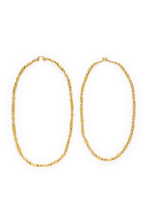 Two High Karat Yellow Gold Link Necklaces