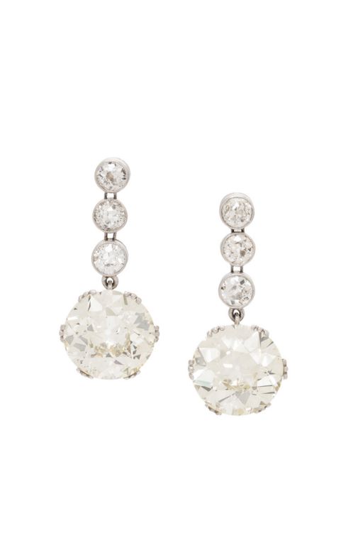 14k White Gold Diamond Drop Earrings