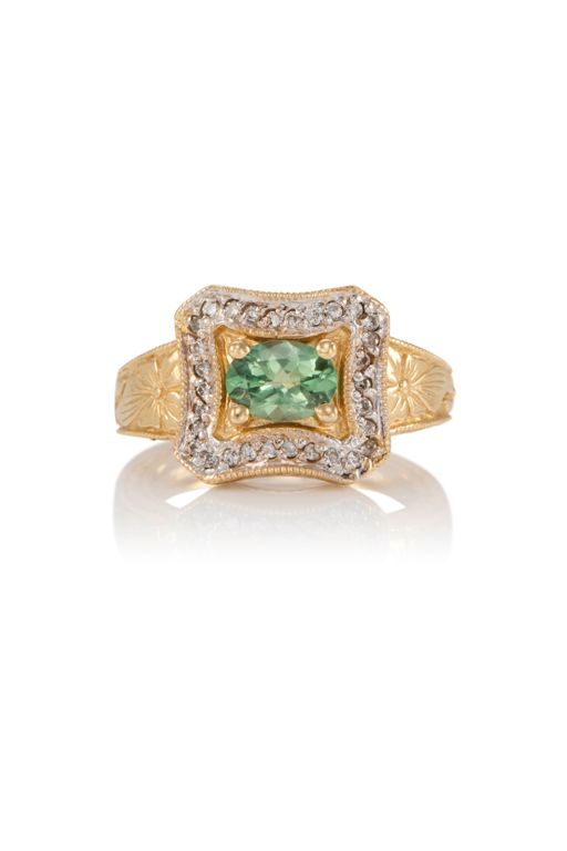 14k Gold Sapphire and Diamond Ring