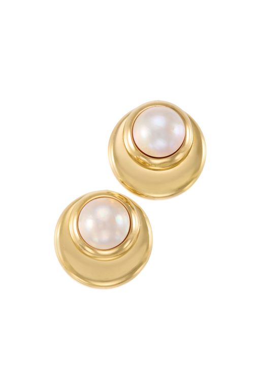 Pair of 14k Gold Pearl Earrings