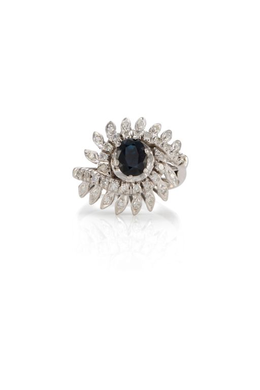 18k Gold Sapphire and Diamond Ring