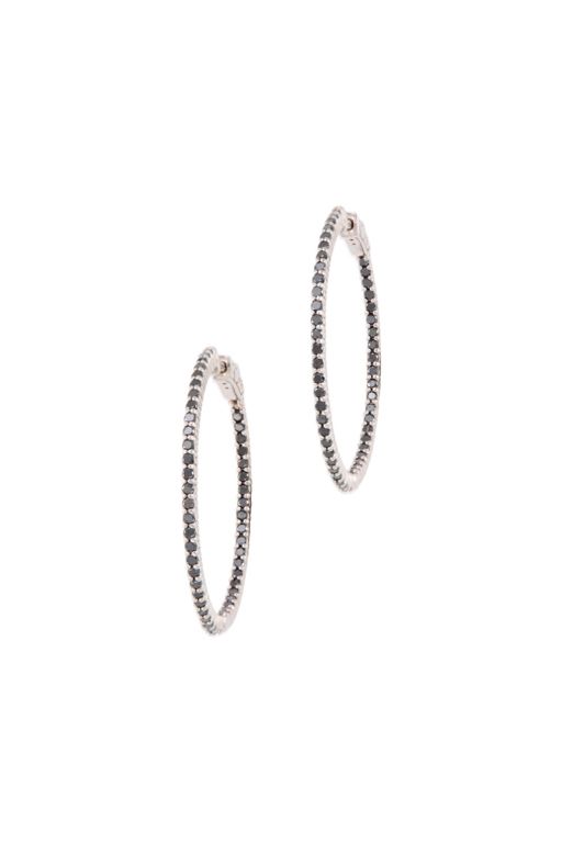 Pair of 14k Gold Diamond Hoop Earrings