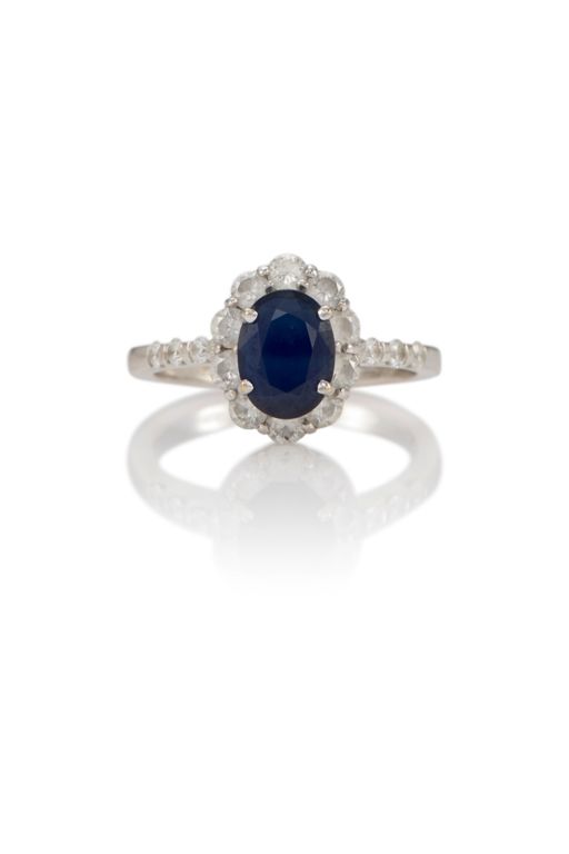 18k Gold Sapphire and Diamond Ring