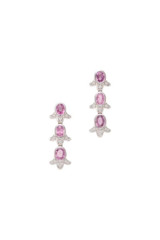 Pair of 18k Gold Sapphire and Diamond Earrings